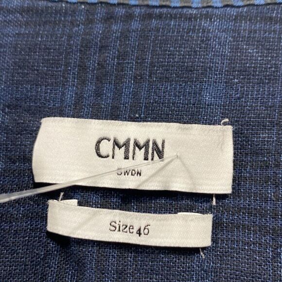 CMMN SWDN Blue Plaid Short Sleeve Shirt Collared Cotton Pullover Lightweight Blu - Picture 10 of 12
